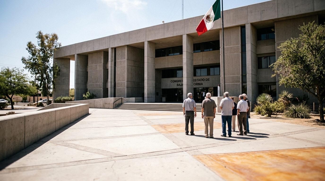Jubilados de CFE exigen al Congreso de BC frenar retroactividad de pensiones